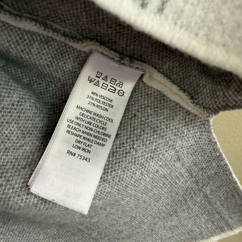 Grid Pattern Sweater In Light Gray Oversized Xs - image 5